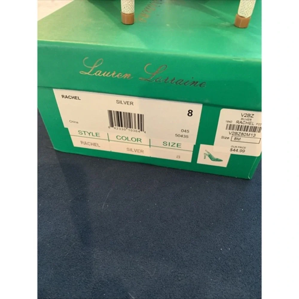 Lauren Lorraine Rachel Women's‎ Size 8 Rhinestone Slingback Heels Pumps NEW